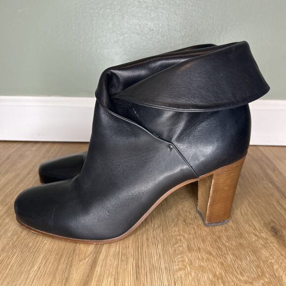 Celine Women 41 US 10 Bootie Wrap Napa Leather Ankle Boot Black Square Round Toe - Picture 6 of 12